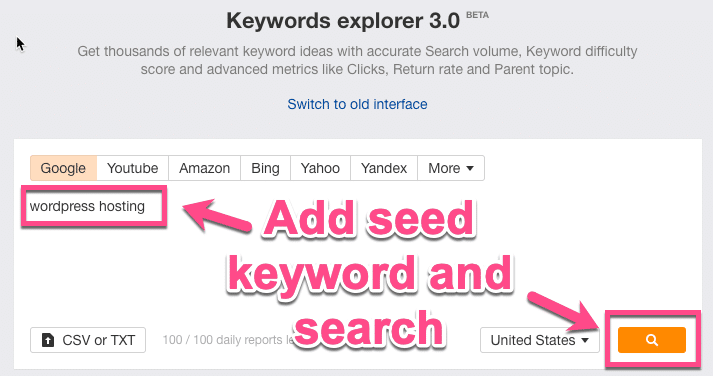 Ahrefs Keyword Explorer工具