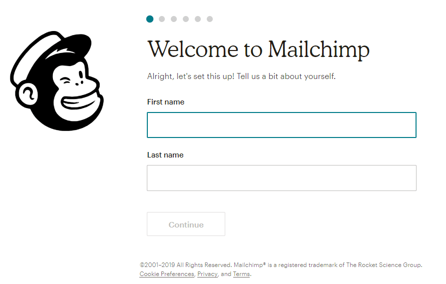 Mailchimp信息注册