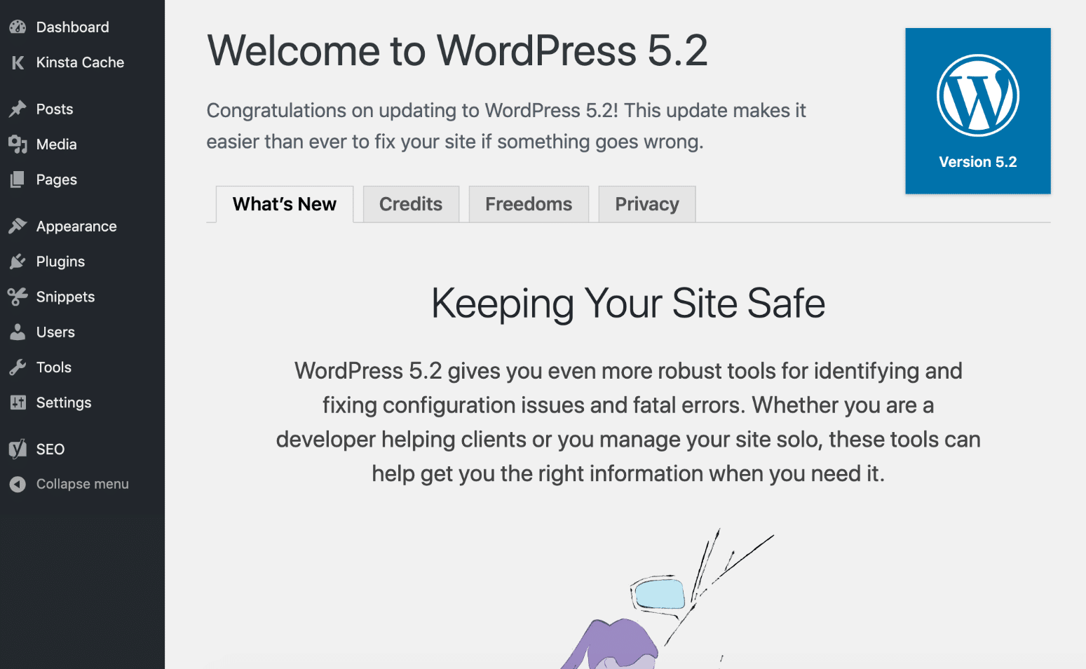 WordPress 5.2欢迎屏幕