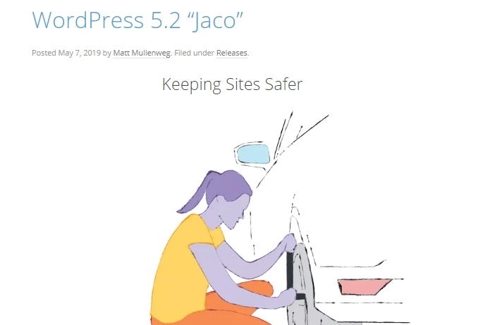 2019年6月WordPress新闻 -  WordPress 5.2 Jaco
