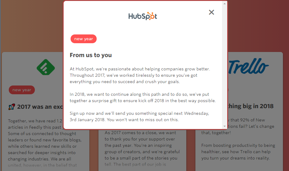 HubSpot有假日電子郵件營銷活動