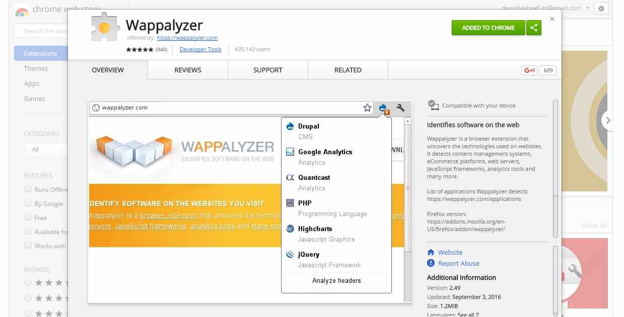 Wappalyzer「width =」1239「height =」631「srcset =」https://wpjian.com/wp-content/uploads/2019/06/Wappalyzer-.jpg 1239w，https：//www.wpblog.com /wp-content/uploads/2016/12/Wappalyzer--600x306.jpg 600w，https：//www.wpblog.com/wp-content/uploads/2016/12/Wappalyzer--300x153.jpg 300w，https：/ /www.wpblog.com/wp-content/uploads/2016/12/Wappalyzer--768x391.jpg 768w，https：//www.wpblog.com/wp-content/uploads/2016/12/Wappalyzer--1024x522。 jpg 1024w，https：//www.wpblog.com/wp-content/uploads/2016/12/Wappalyzer--580x295.jpg 580w，https：//www.wpblog.com/wp-content/uploads/2016/12 /Wappalyzer--860x438.jpg 860w，https：//www.wpblog.com/wp-content/uploads/2016/12/Wappalyzer--1160x591.jpg 1160w「sizes =」（最大寬度：1239px）100vw，1239px 「></p>
<p>如果您不想使用基於網路的工具，可以使用Wappalyzer，這是一款非常實用的Chrome擴展程序。只需訪問您要查看的網站，然後單擊「Wappalyzer」按鈕查看主題和相關信息。</p>
<p>現在您已經了解了一個網站正在使用的CMS，讓我們再挖掘一下以了解主題和插件。</p>
<p>WordPress主題探測器</p>
<p>由於WordPress是網站和網路應用程序的主要CMS，因此有許多WordPress主題檢測工具專門用於檢測有關基於WordPress的網站的信息。以下是WordPress工具集的簡短工具列表：</p>
<h3 id=
