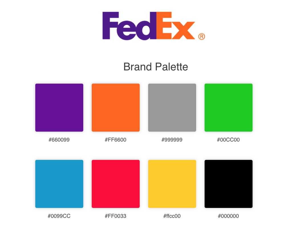 品牌调色板FedEx示例