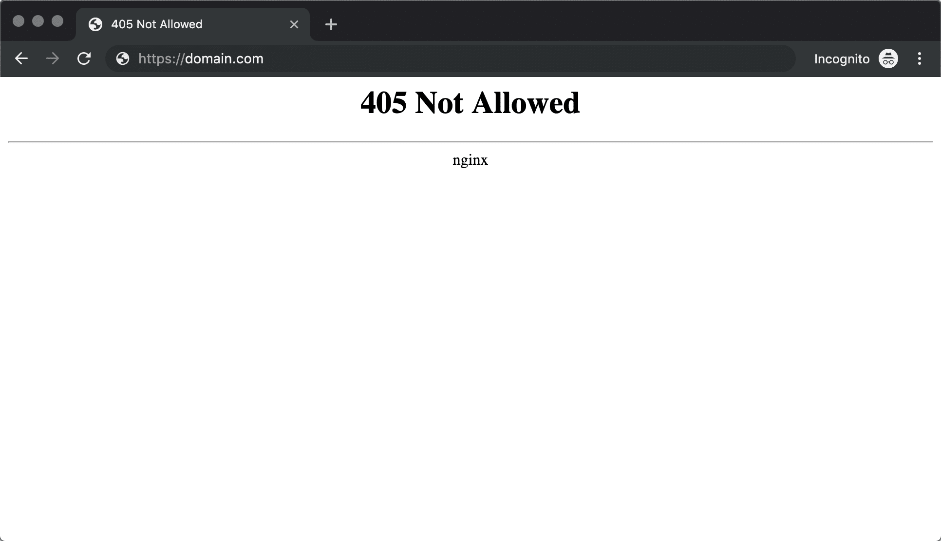 405不允许在Chrome中错误Nginx