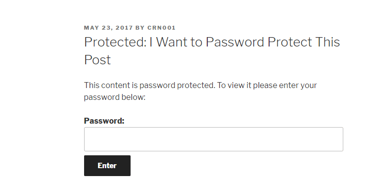 什么密码保护的帖子看起来像