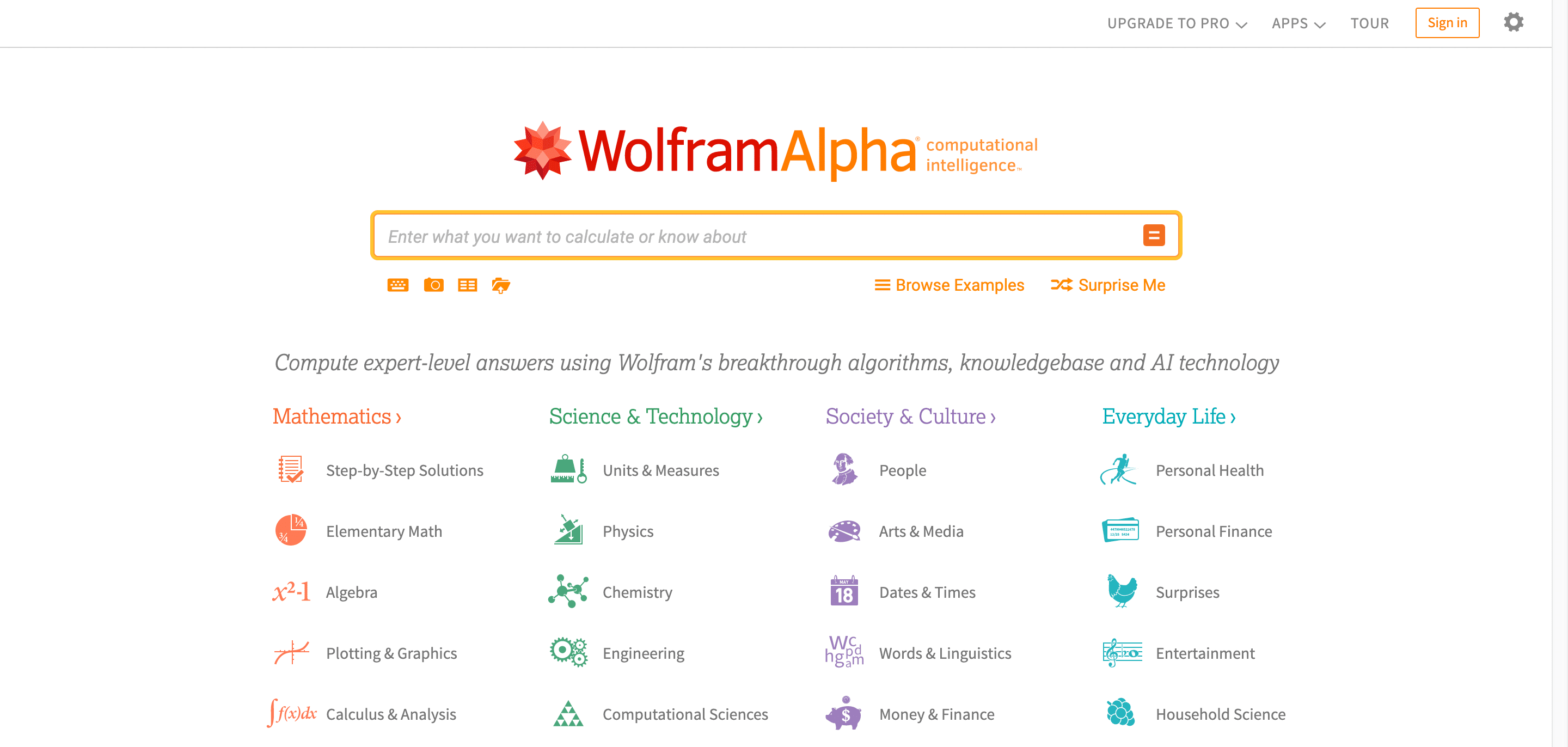 替代搜索引擎：WolframAlpha