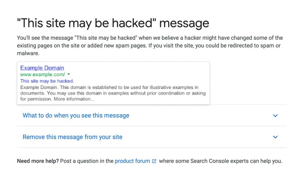 Google提醒 - 此网站可能已被黑客入侵