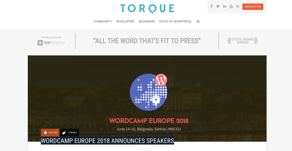 你应该遵循的WordPress博客 -  Torque Mag