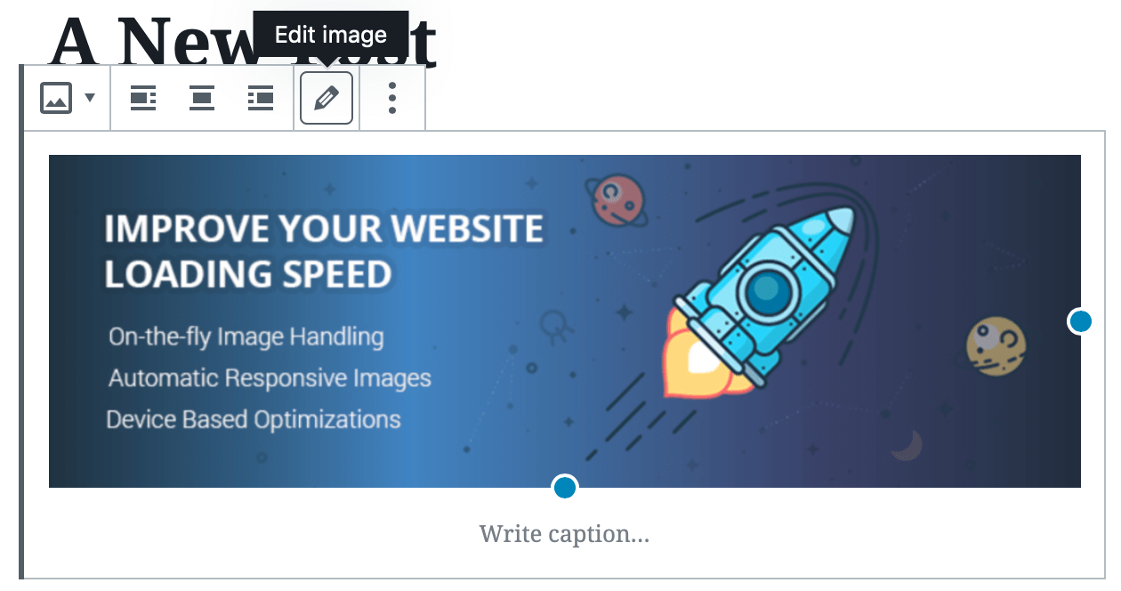 WordPress中的“编辑图片”按钮。