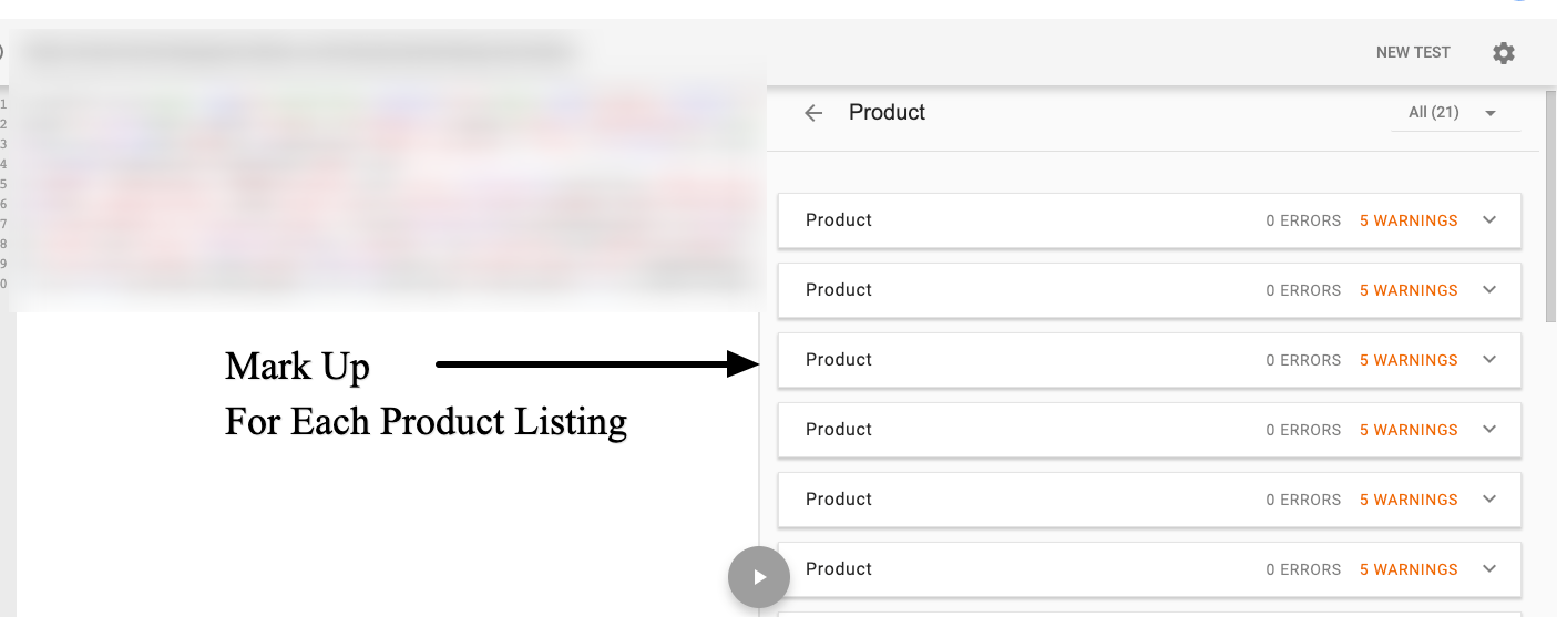 Shopify集合页面中的每个产品都标有产品结构化数据