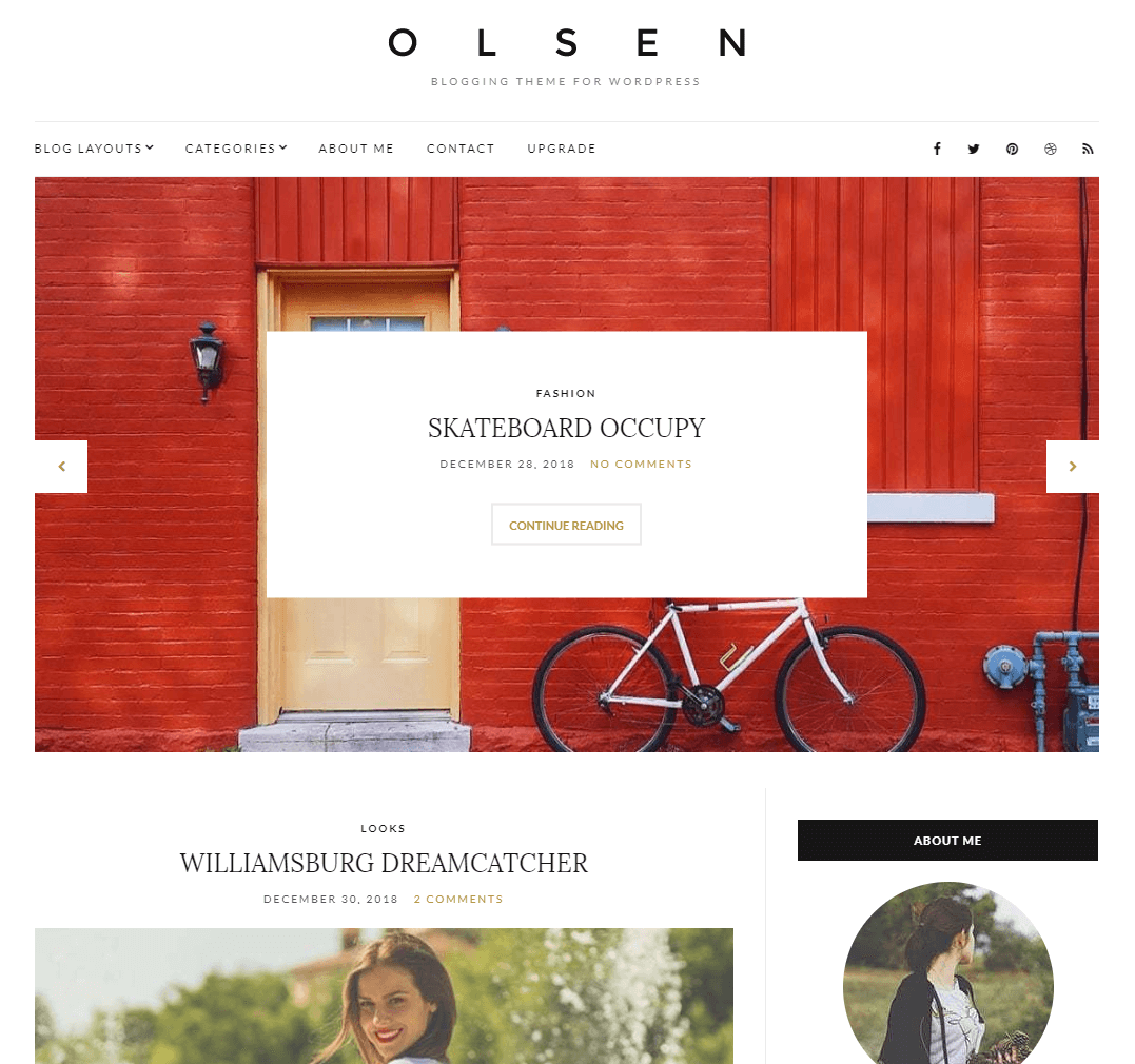 使用Olsen Light构建的桌面网站。