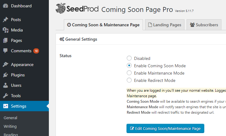 seedprod評論-即將啟用頁面