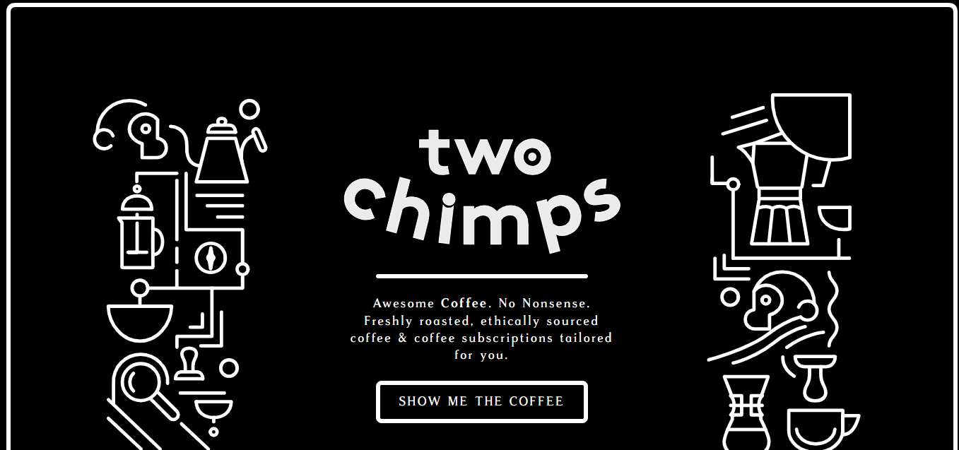 两个黑猩猩咖啡最佳电子商务设计网站