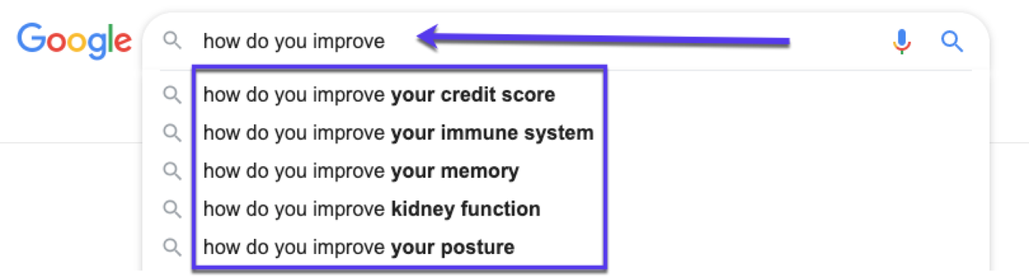 Using Google autocomplete for keyword research