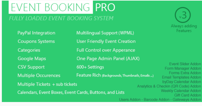 Event Booking Pro WordPress安排预订插件