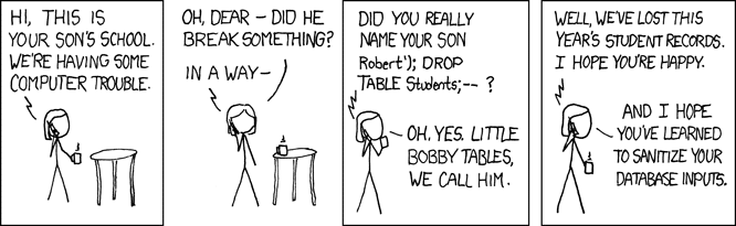 妈妈的漏洞：有关SQL注入的漫画 