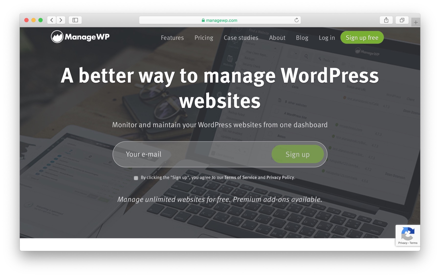 管理多個WordPress網站：managewp