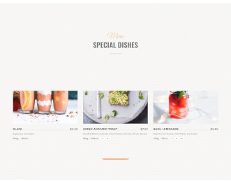 咖啡館-餐廳網站模板視圖