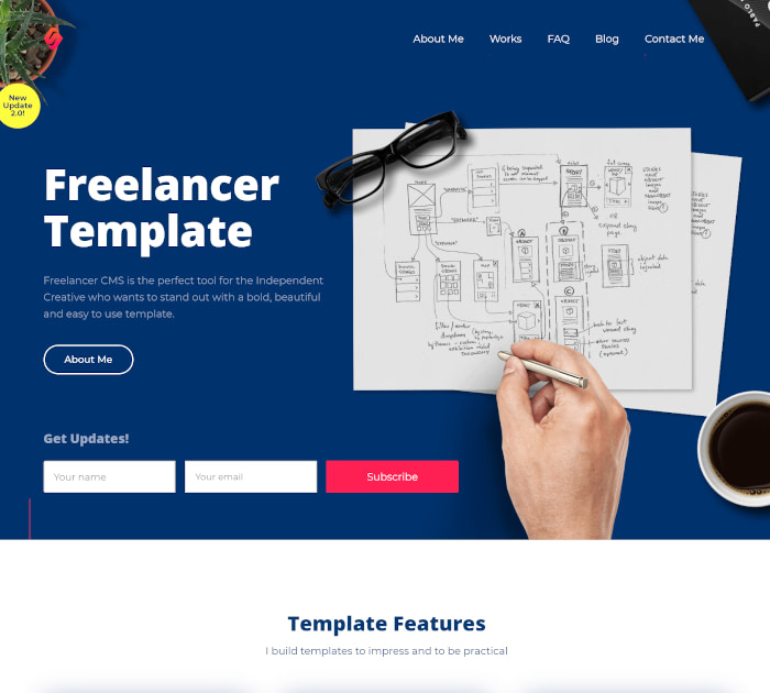 最佳Webflow模板和主题：Freelancer-设计器网站模板