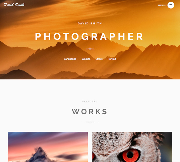 最佳Webflow模板和主題：攝影師-攝影網站模板