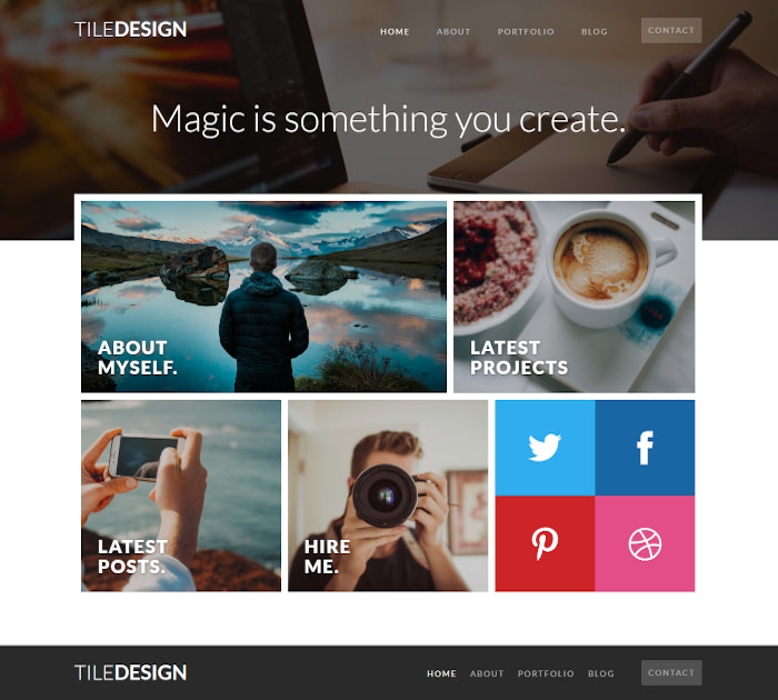最佳Webflow模板和主題：TileDesign-Portfolio網站模板