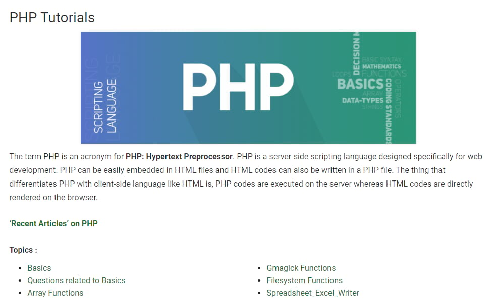 最佳PHP教程-GeeksForGeeks PHP