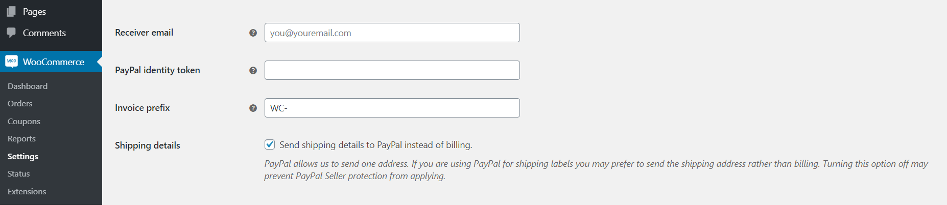 配置您的PayPal设置。