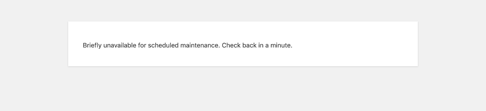 unavailable scheduled maintenance