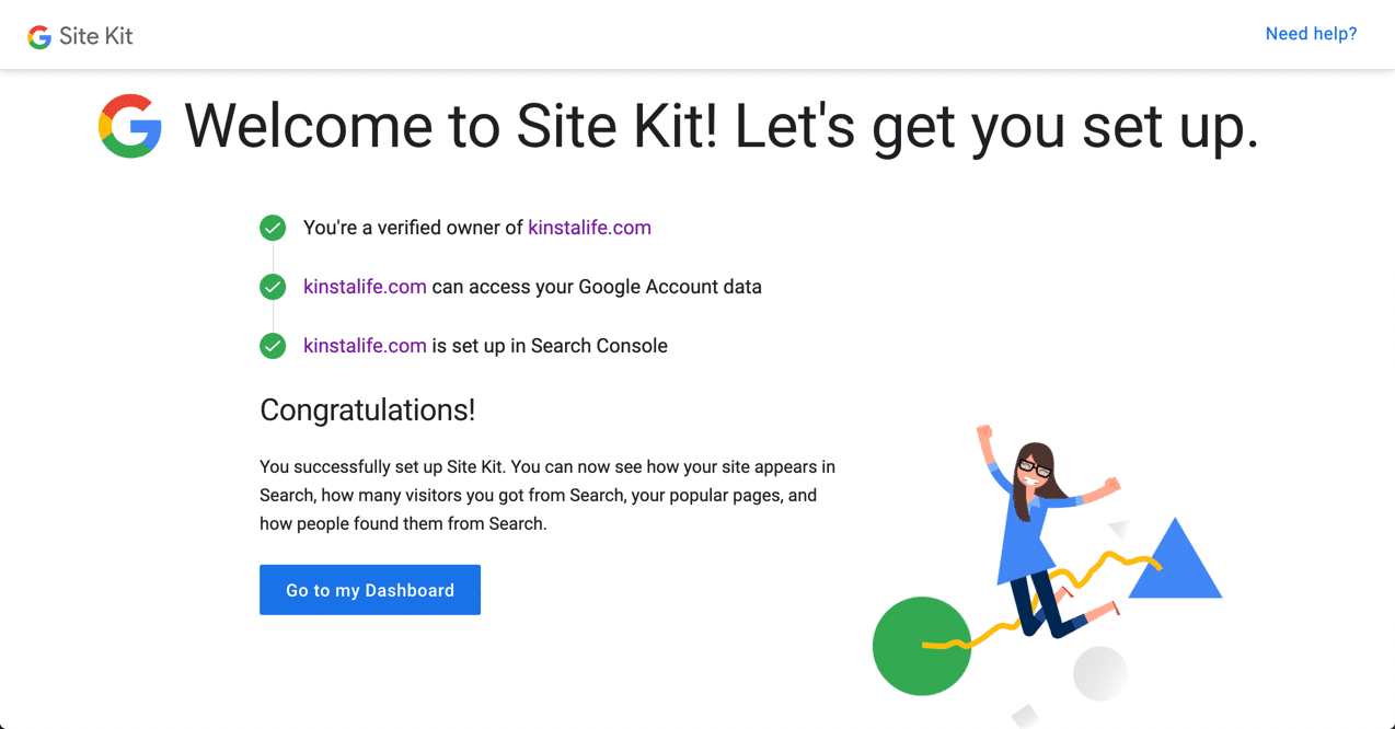 Google Site Kit成功設置
