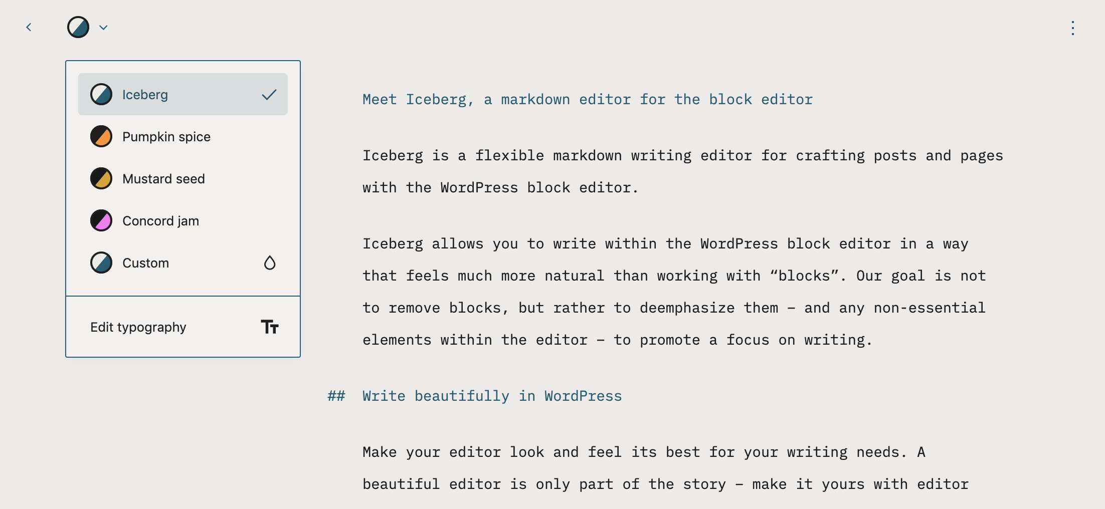 新的冰山插件為Wordpress帶來了一種無干擾的寫作體驗，新的冰山插件為WordPress帶來了無干擾的寫作體驗