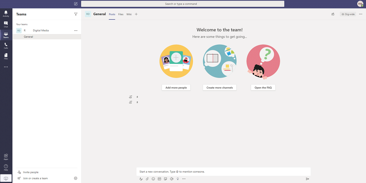 微軟團隊用戶界面
