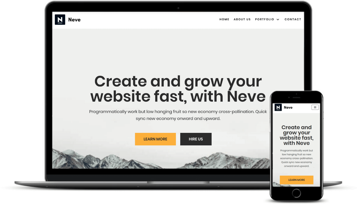 Neve是台式机和移动设备上响应速度最快的WordPress主题之一。