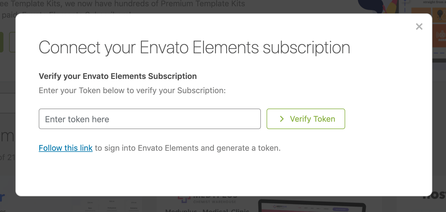 Envato Elements帐户验证。