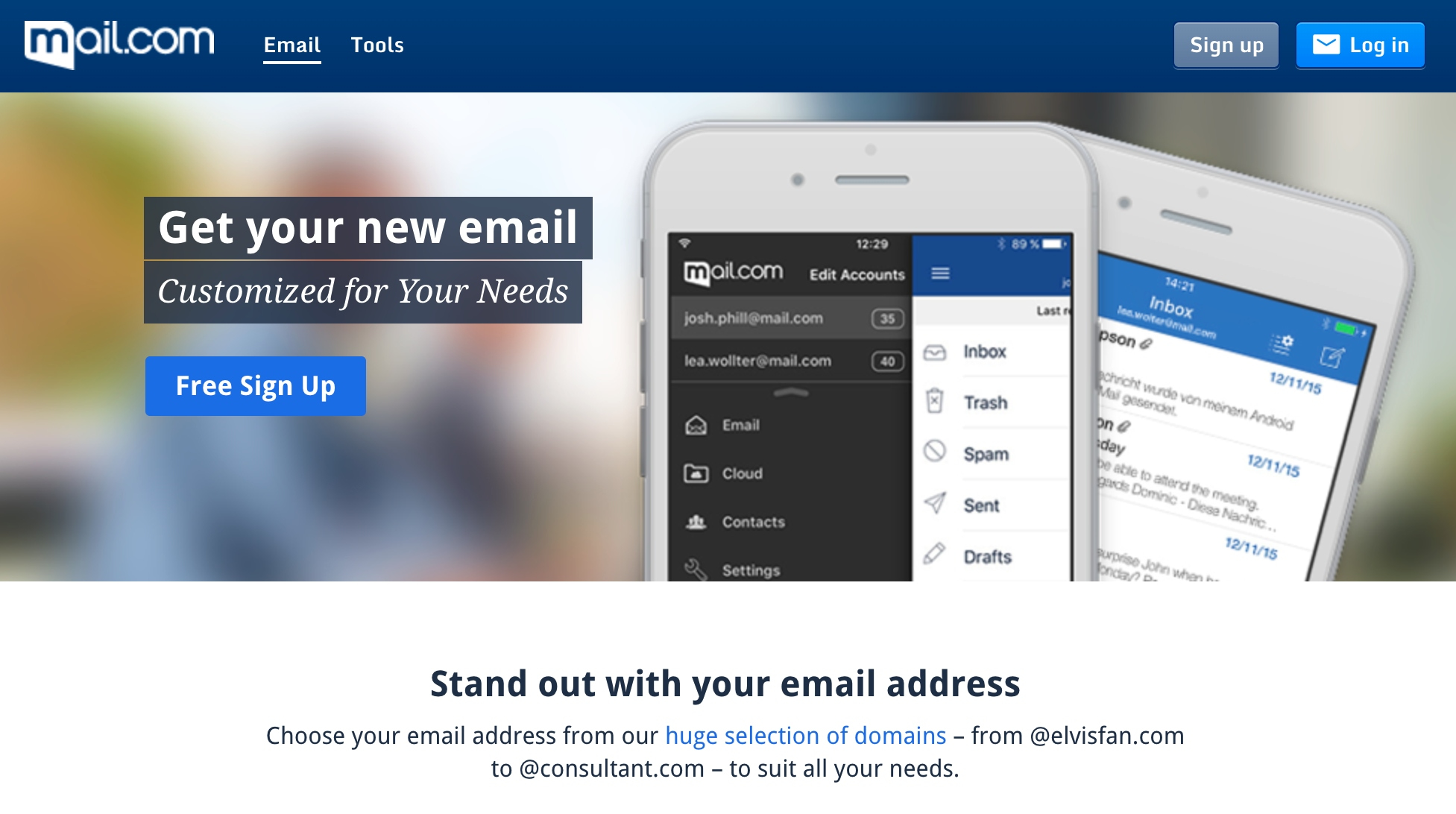 Mail.com是獲得免費電子郵件域的最佳方法之一