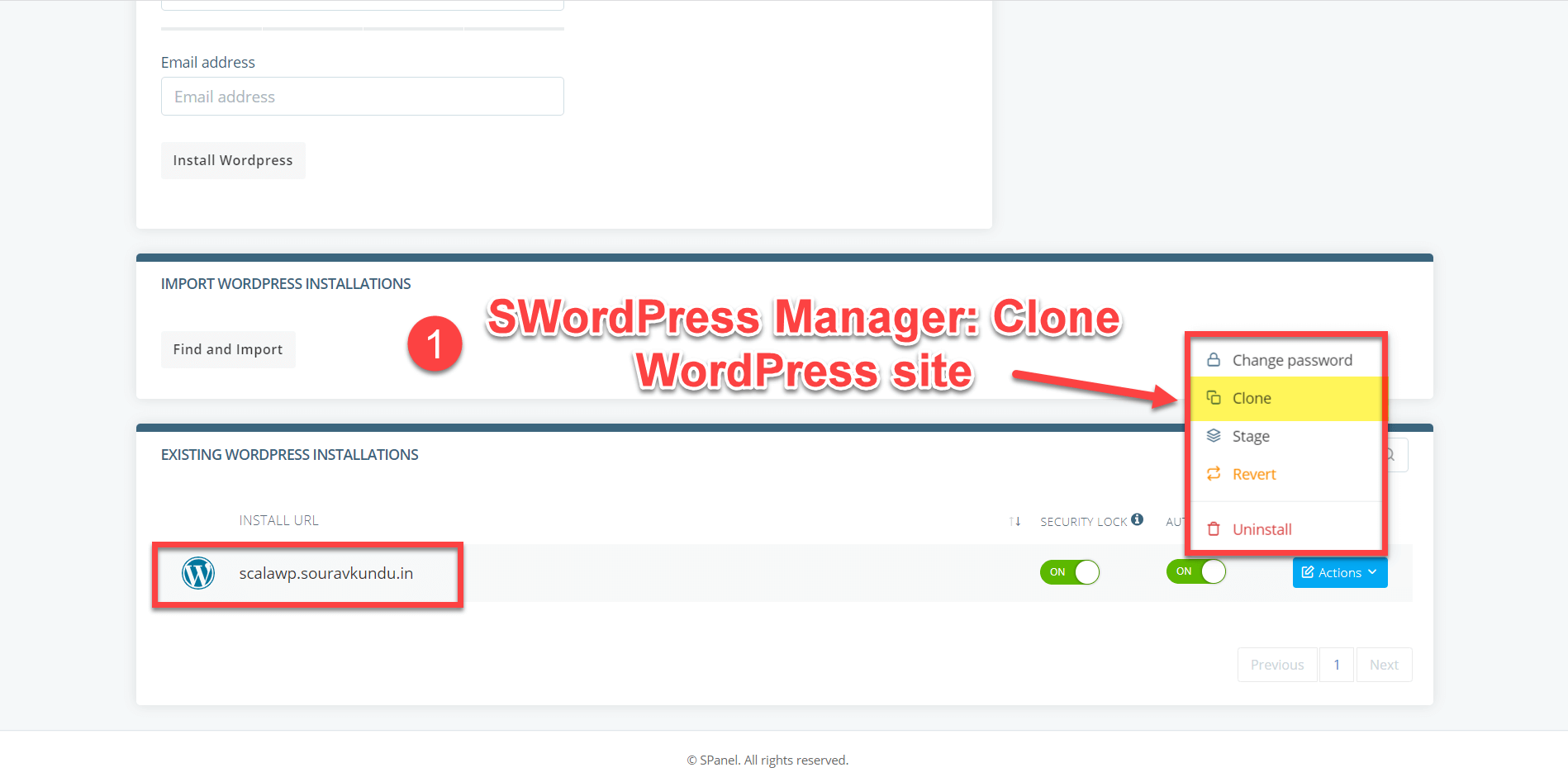 Scalawordpress管理员选项-克隆wordpress网站1
