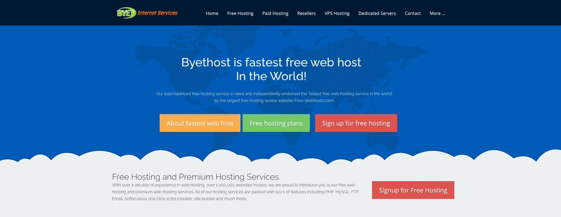 ByetHost提供免费的虚拟主机。
