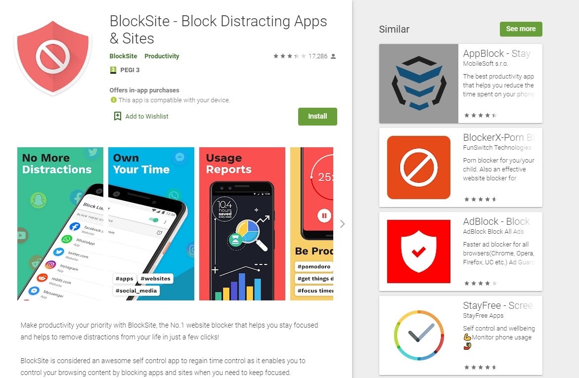 Blocksite Android應用