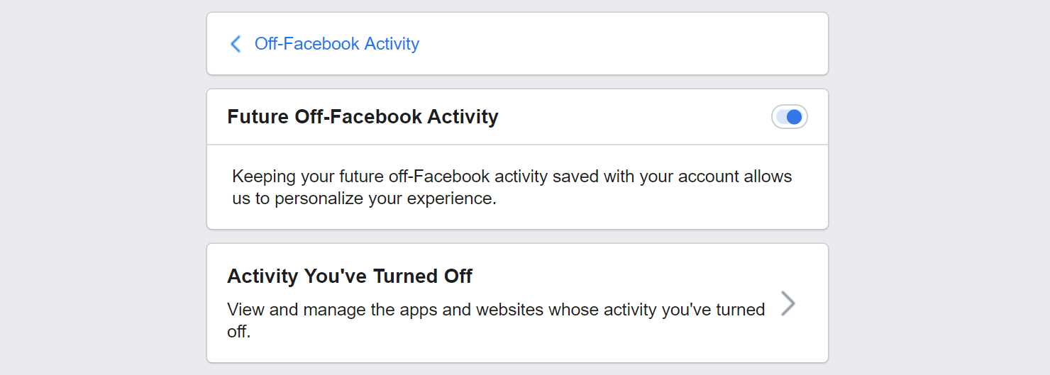 禁用将来的Facebook跟踪