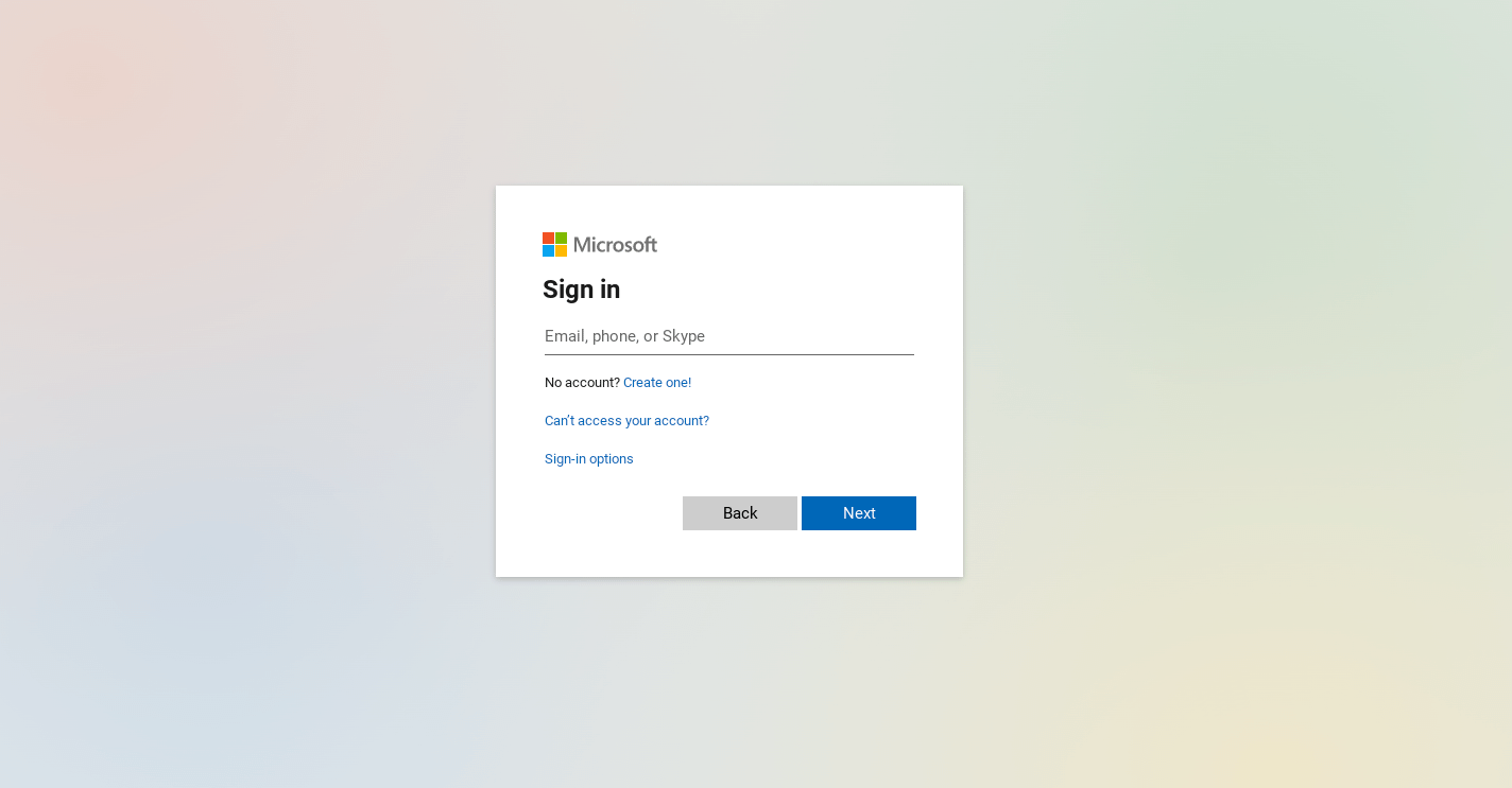 Microsoft 365登錄頁面。