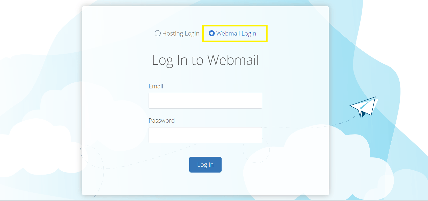 Bluehost的Webmail登錄頁面可使用個性化域名訪問您的電子郵件