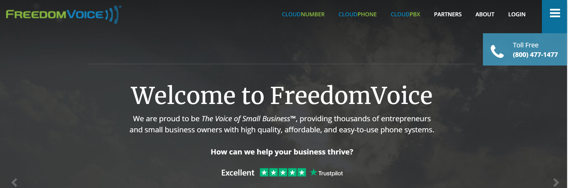 FreedomVoice主页。