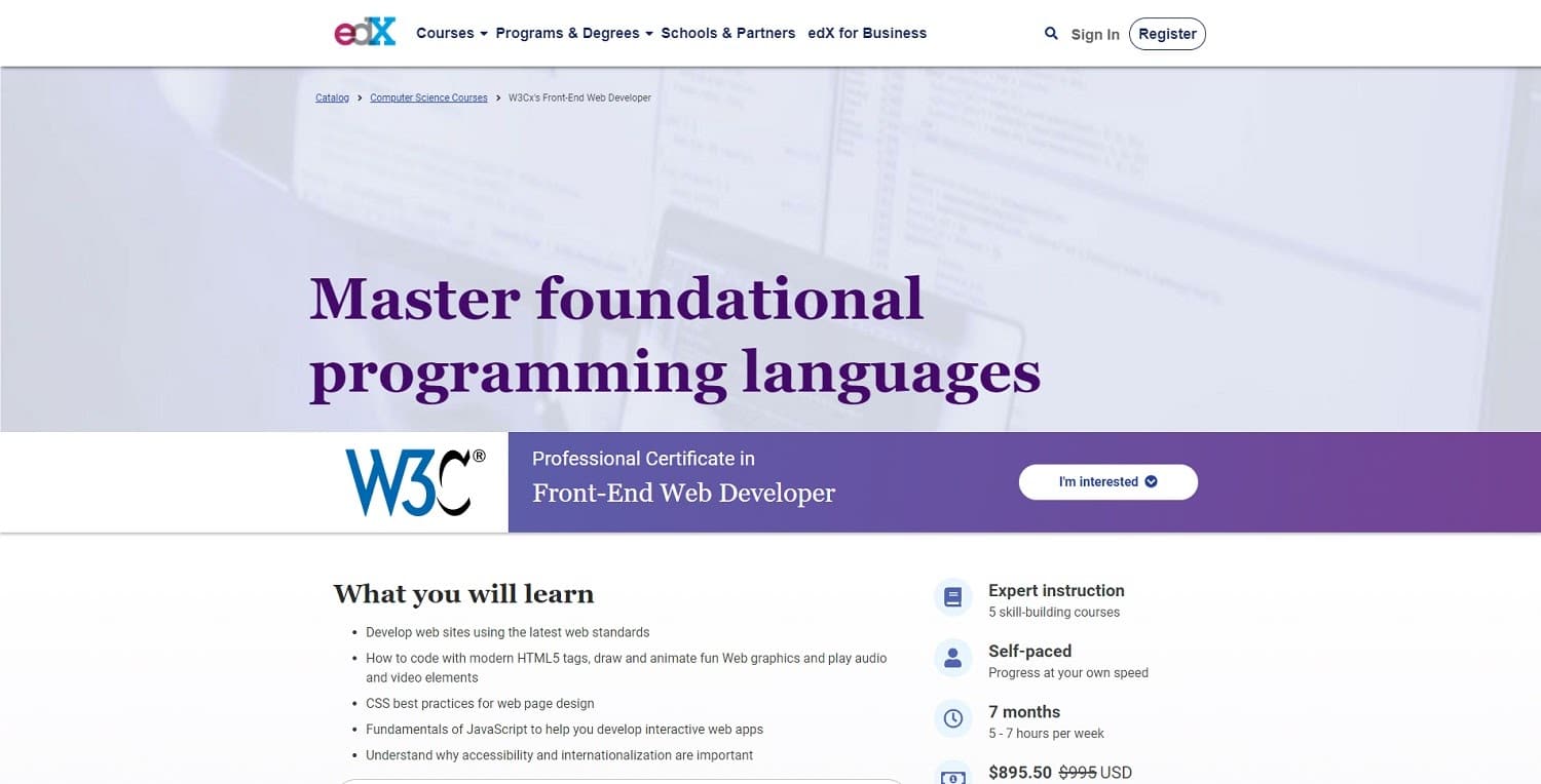 w3cx課程前端開發