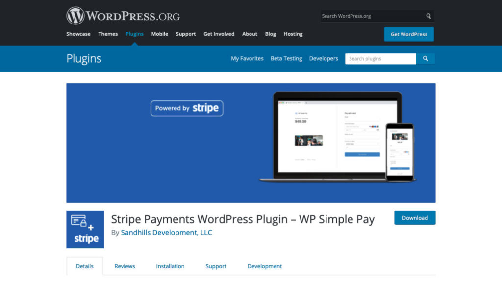 WP Simple Pay Stripe Payment WordPress插件