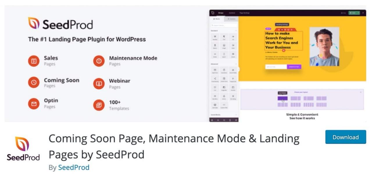 SeedProd即將推出的頁面，維護模式和登陸頁面