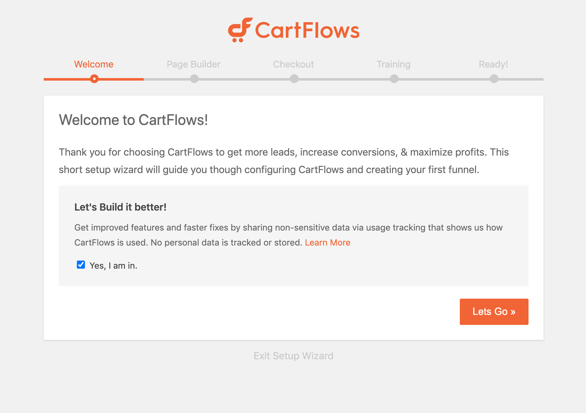 使用Cartflows設置嚮導在WordPress中設置銷售渠道