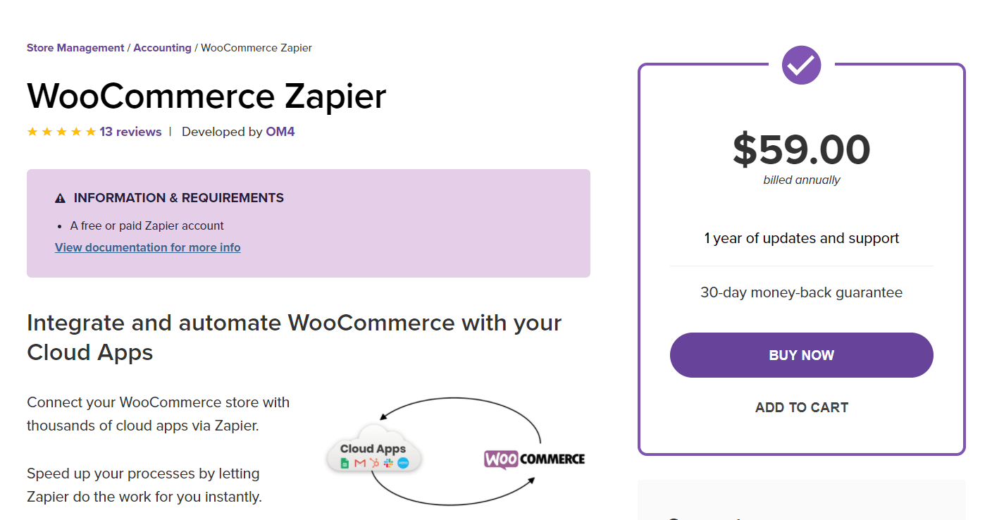 Zapier for WooCommerce會計