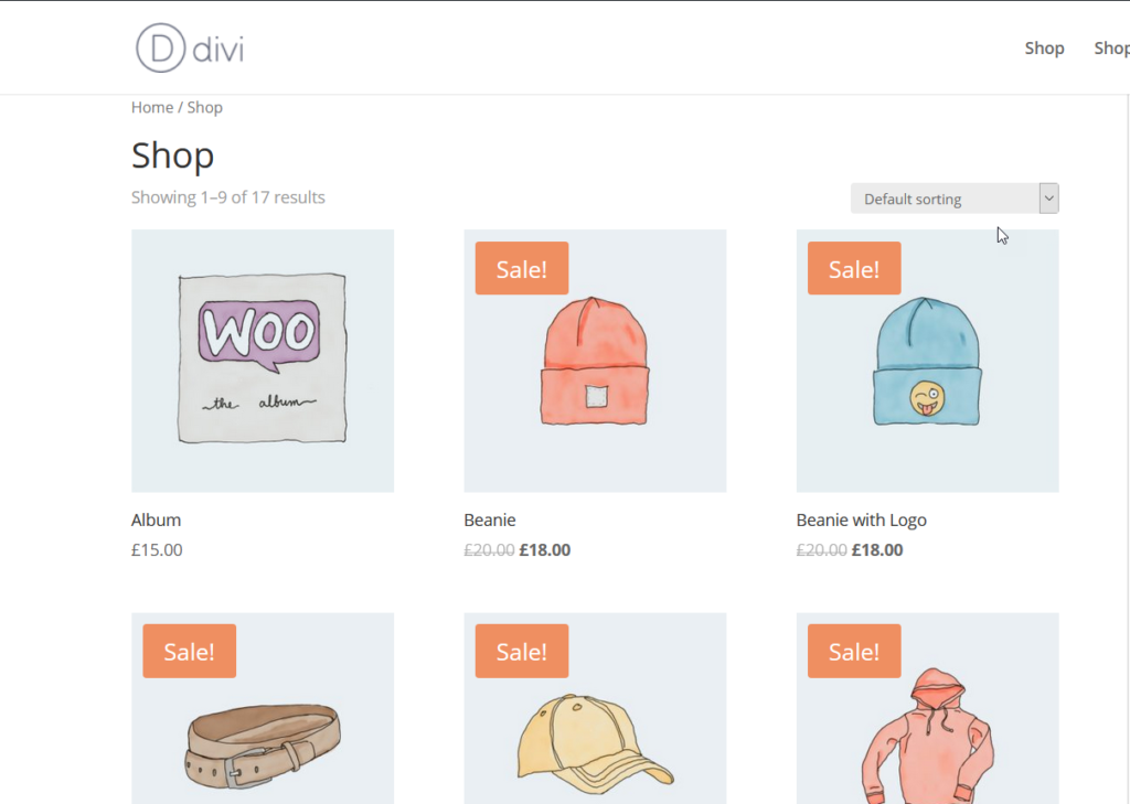 在divi中自定义woocommerce产品页面-Divi Shop