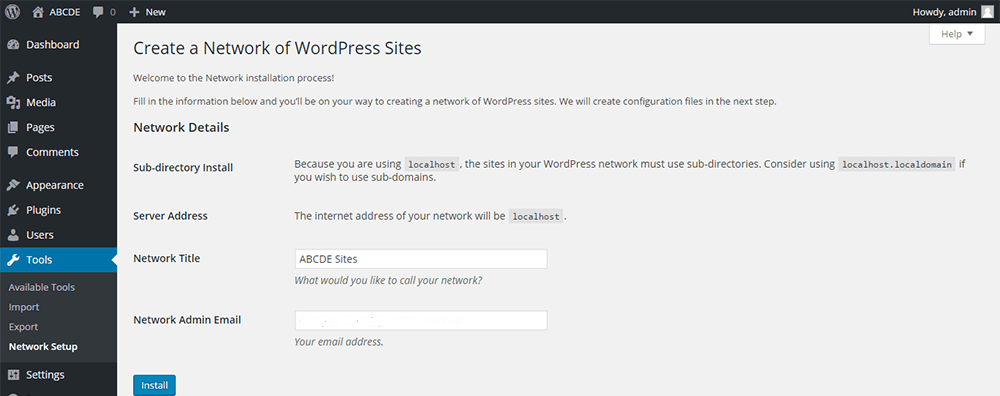 安装WordPress多站点
