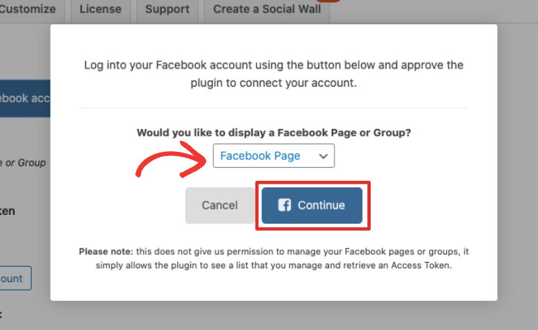 选择facebook页面粉碎气球