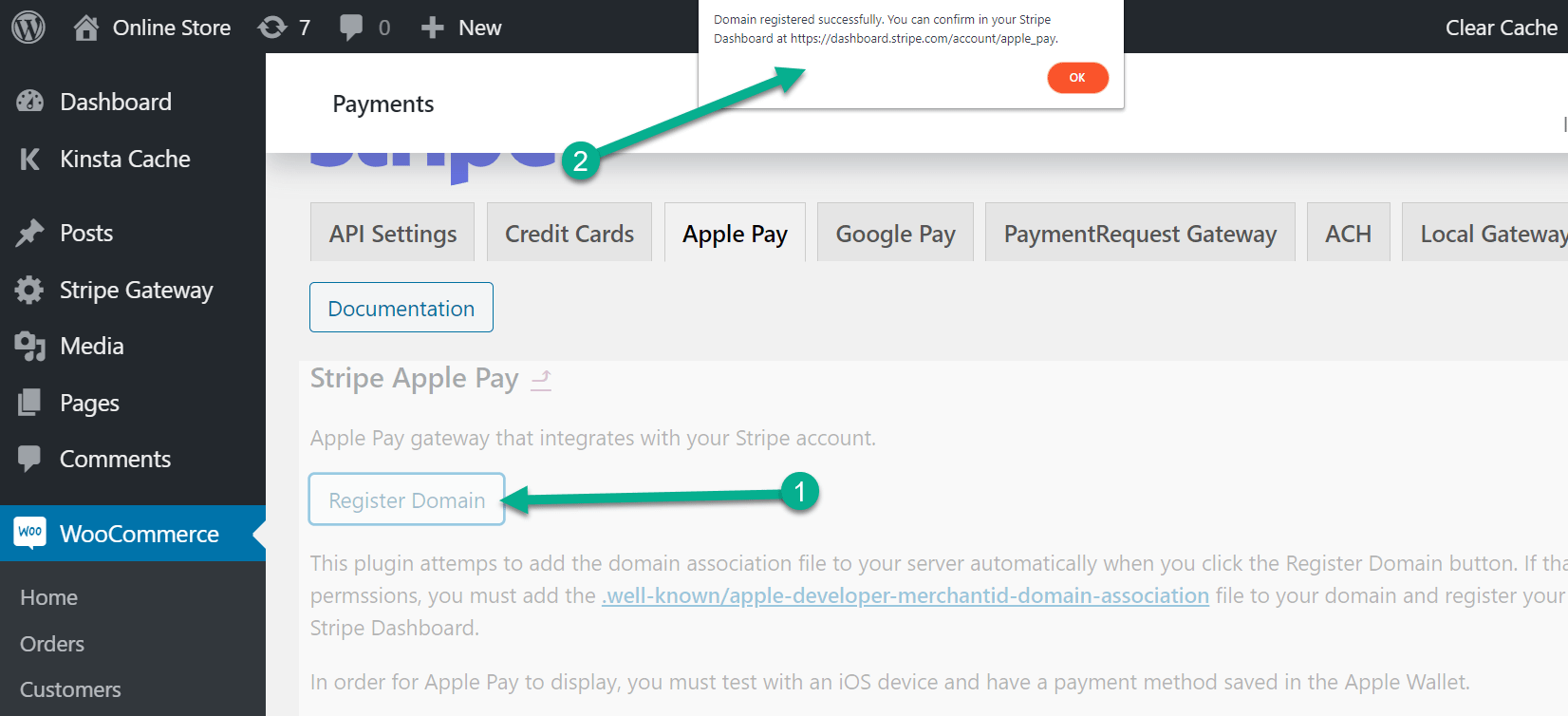 註冊WooCommerce Apple Pay的域